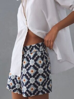 Anthropologie Easy Traveler  Floral Print Elastic Waist Shorts M